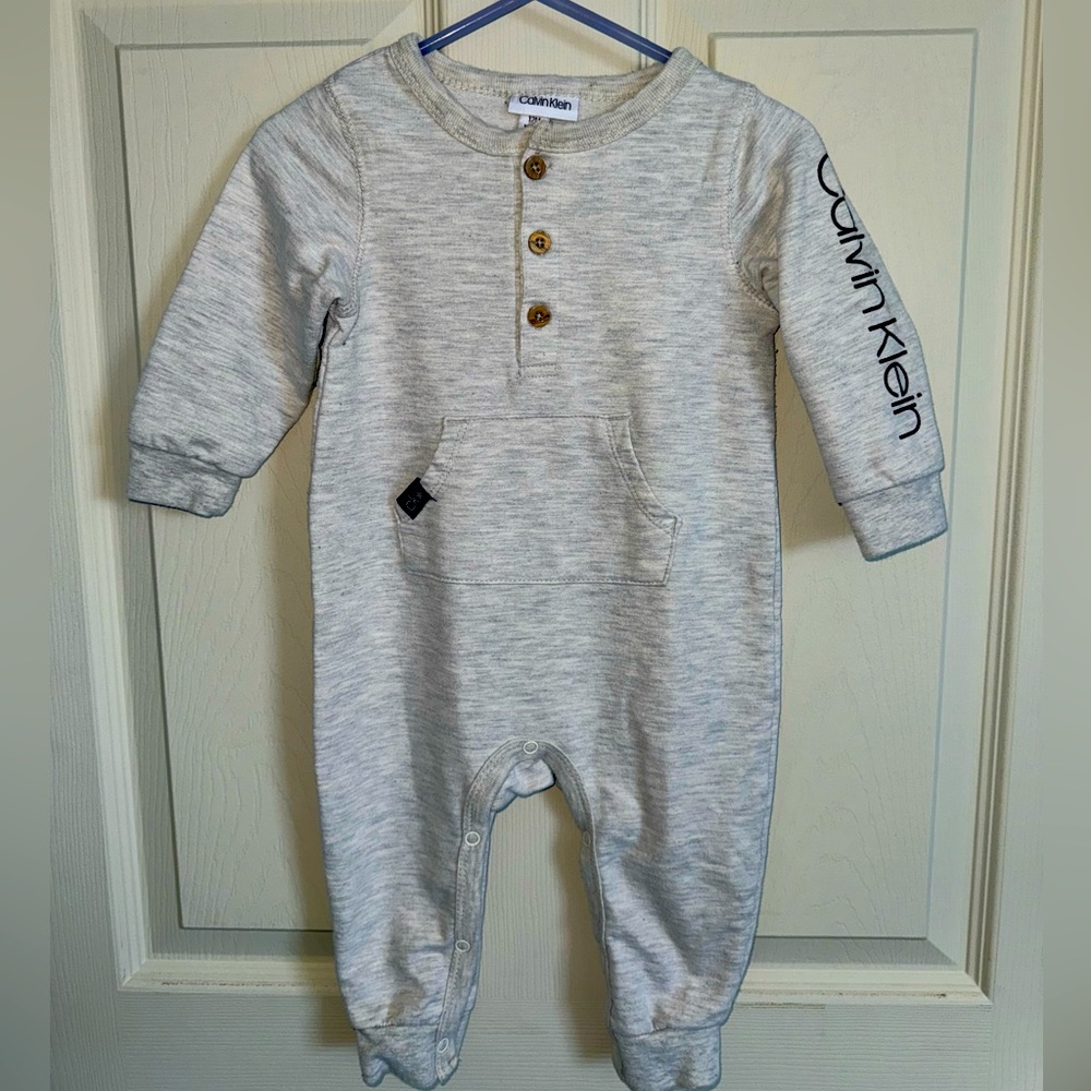 Calvin Klein baby Boys 12 Months Coverall sleeper bodysuit